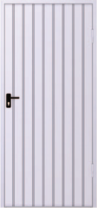 Drzwi stalowe wypełnione blacha trapezową T-10, układ wypełnienia pionowy skal